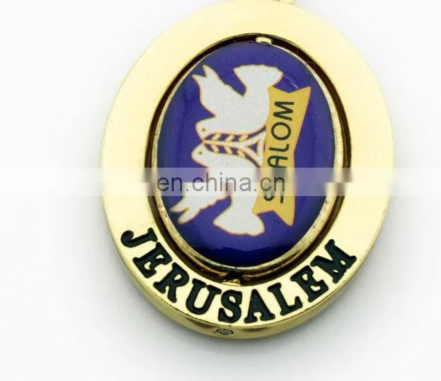 Rotable metal keychian Israel keychains