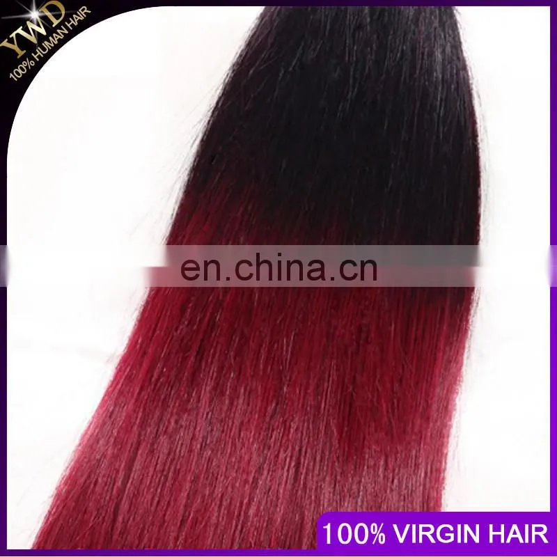 100% human ombre hair red human hair weaving, brazilian ombre weave hair, human hair weave ombre hair