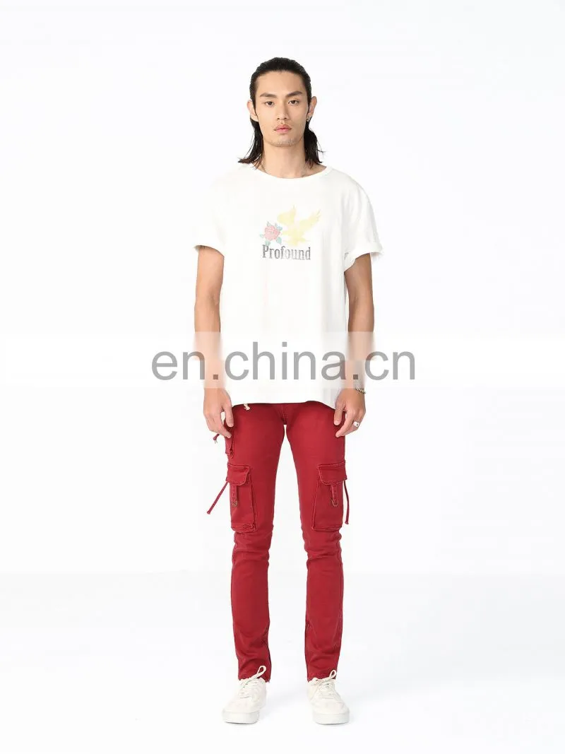 DiZNEW 2019 mens work pants wholesale army military red pants cargo with side pockets