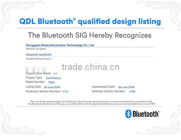 Stereo fashion hot selling low cost high quality BQB magnetic bluetooth eaprhones