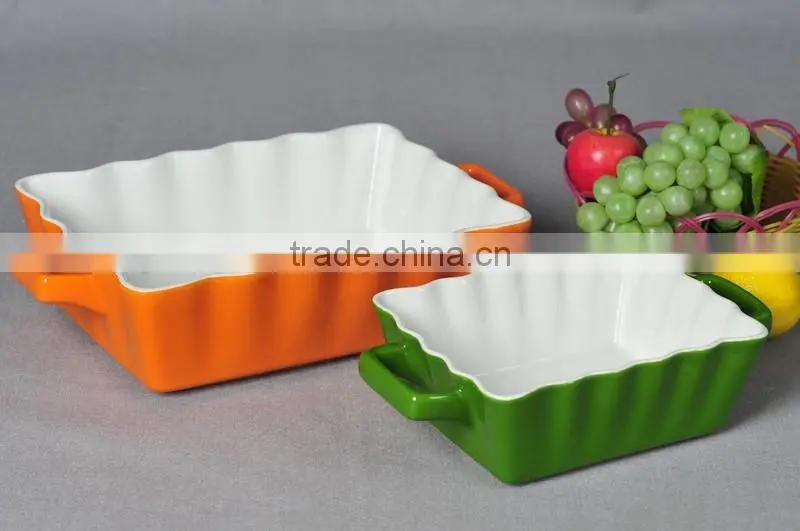 Different size restaurant kitchen ovenware baking pans stoneware