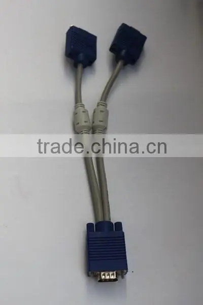 30cm 1 in 2 Out VGA Y Splitter VGA Switch Cable for Computer Monitor