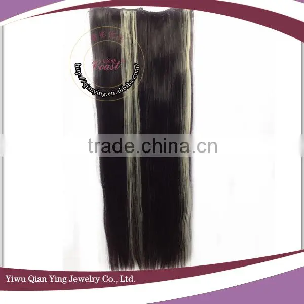 long straight synthetic ombre hair extension