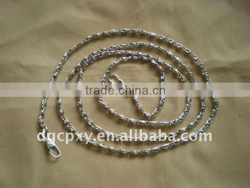 Detachable metal bag chain in silver