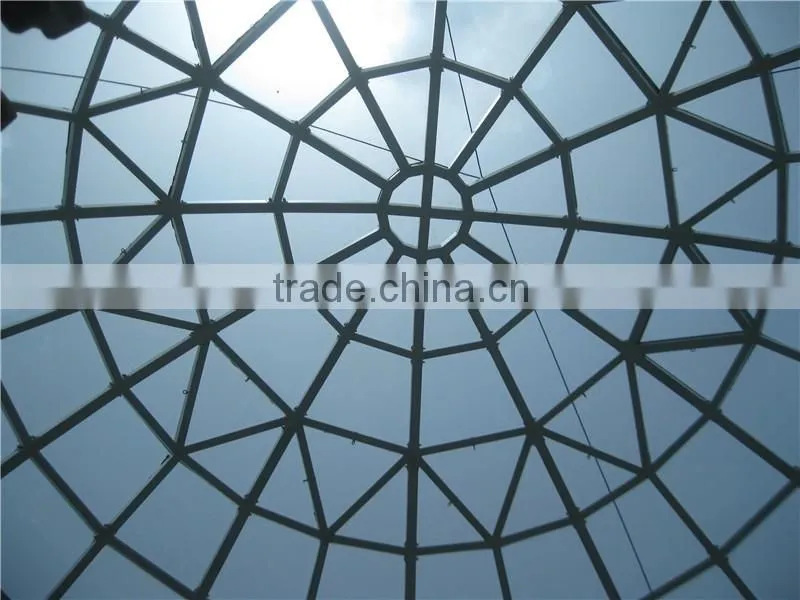 High Standard Glass Roof For Steel Space Frame Building