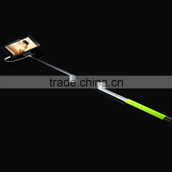 2015 new product monopod selfie stick with cable for mobile phone