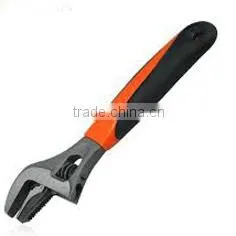 Double color plastic handle Nickel plated adjustable wrench