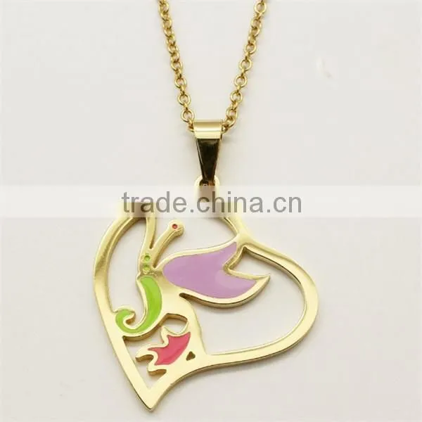 2015 New Design Heart Shaped Semi-precious Stone Pendant