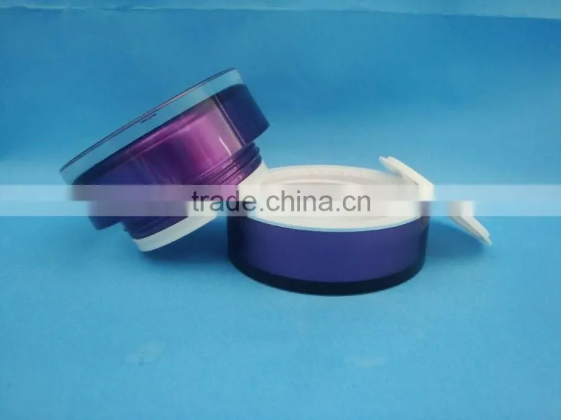 purple cylinder shape acrylic plastic jar with plastic cap