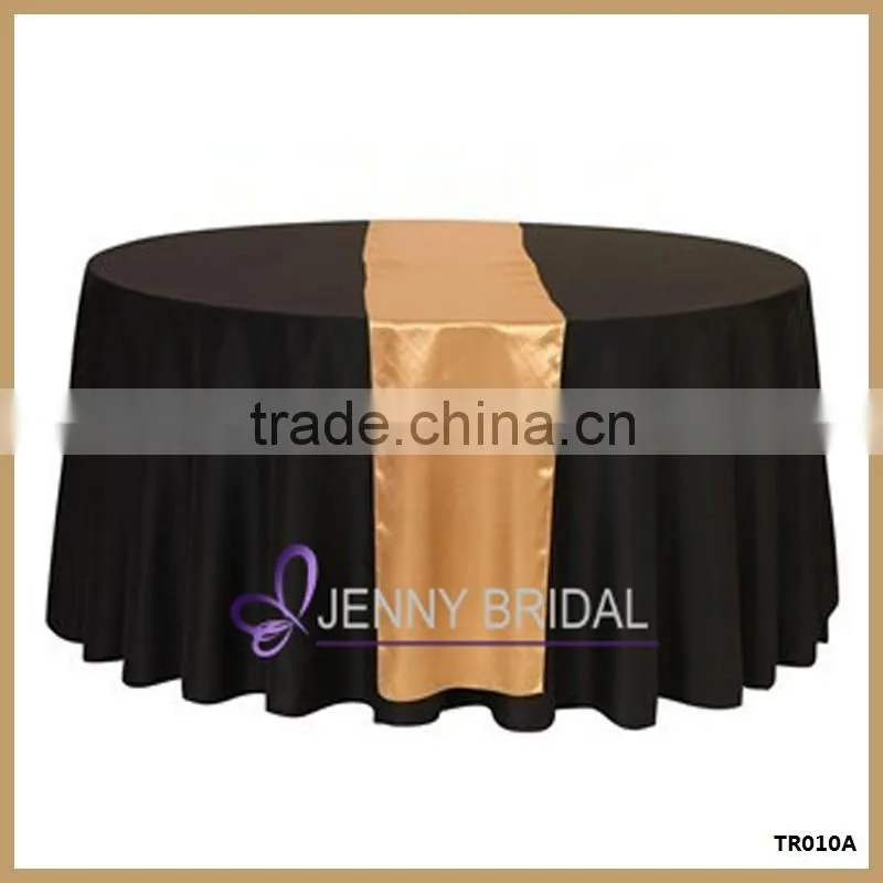 TR010A 2015 luxury wedding gold satin table runner for round tables