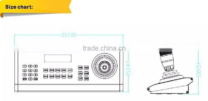 Professinal 4D Joystic Control Video Conference Camera VISCA Keyboard Controller PTZ Dome Camera