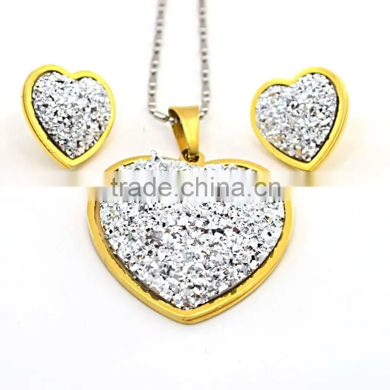 Brazilian Gold Jewelry Wholesale 316L Stainless Steel Jewelry Ruby Jewelry Set