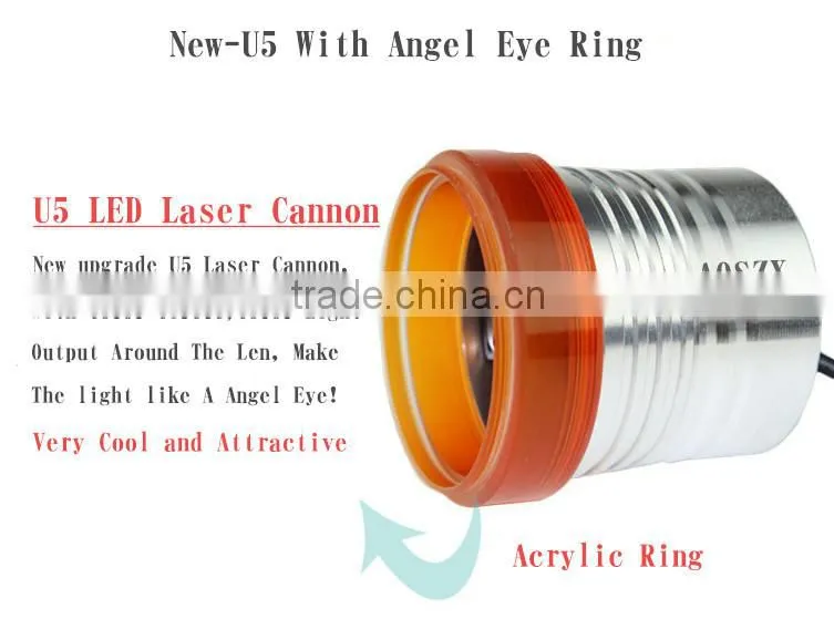 NEW U5 U3 Laser Auto LED Head light Angel Eye Ring Motorbike LED Laser Cannon Tail Light