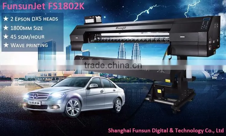 Factory price 1.8m solvent digital printer with dx5 head for sticker printing
