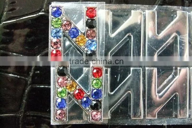 Wholesale Zinc Alloy 10mm Mixed Color Colorful Rhinestones Slide Letters