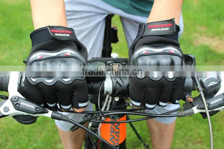 Men Motorcycle Cycling Gloves Half Finger Anti Slip 3D Hard Shell Protective Bicycle Bike Riding Racing Gloves