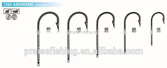 White Nickle high carbon steel PR-7250 ABERDEEN wholesale fishing hook