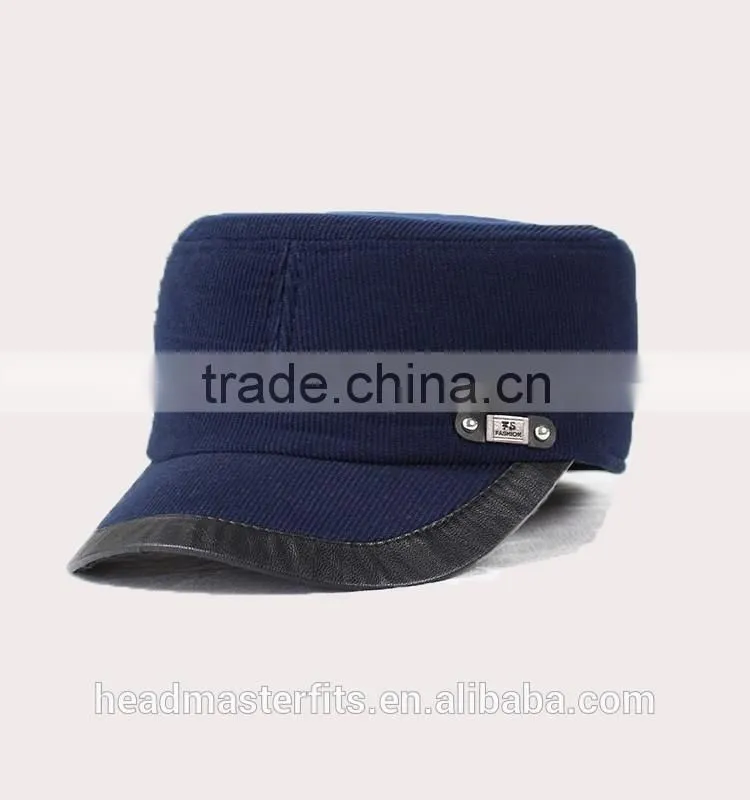 Corduroy adjustable baseball cap military cap