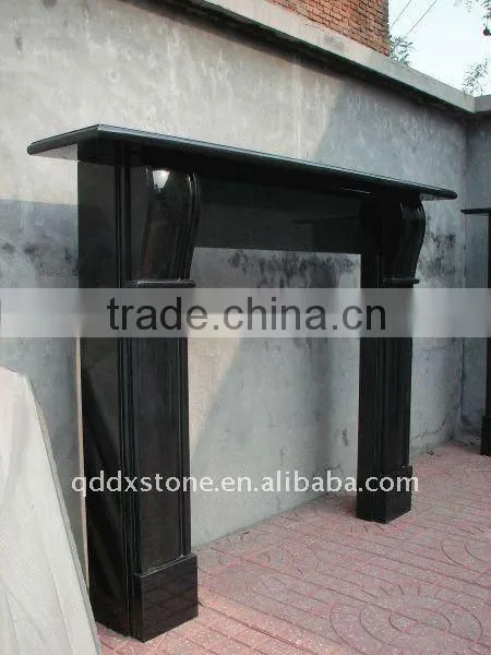 natural shanxi black granite fireplace