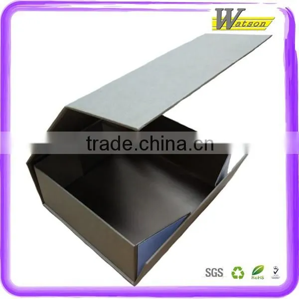 Kraft Paper Hand-made Cardboard Folded Gift Box With Silver/Glod Hot Stamping