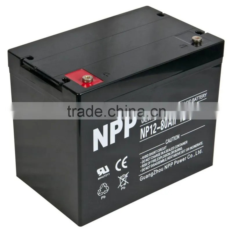 valve regulated deep cycle 12v 80ah lead acid battery