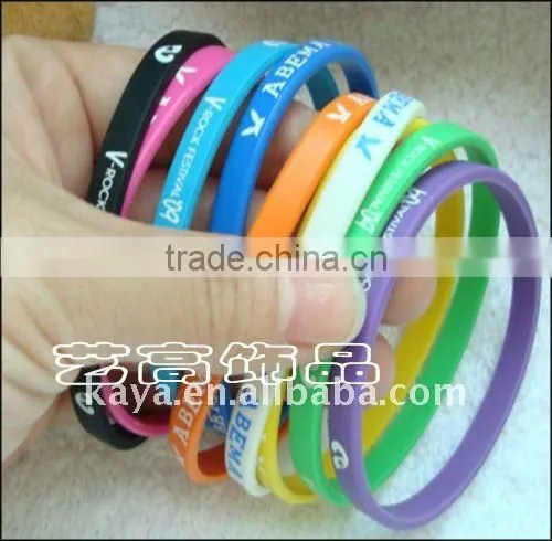 Eco-friendly custom giveaways silicon bracelet