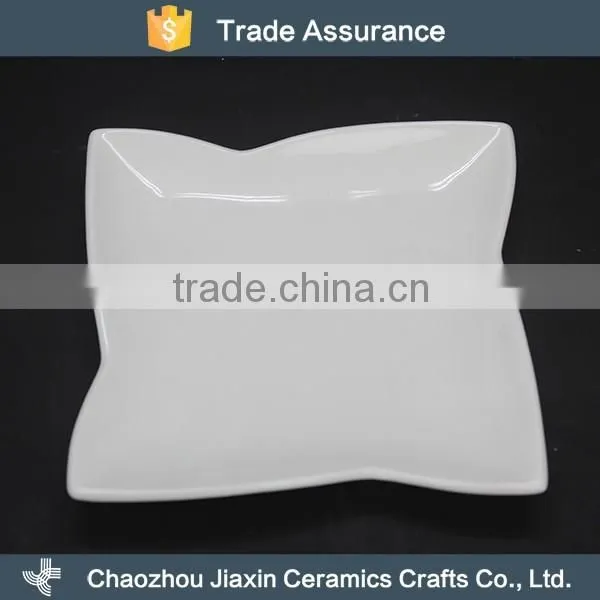 Custom latest fashion white ceramic snack dish