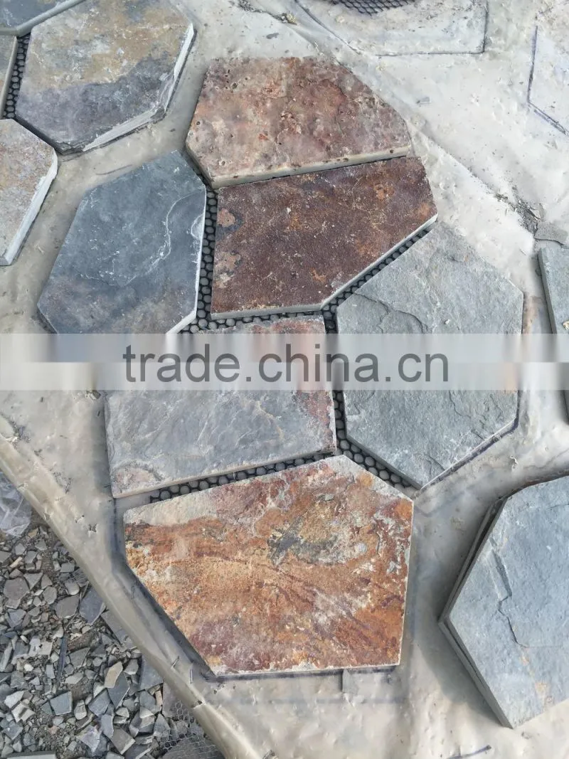 flagstone with mesh backing stone pavement