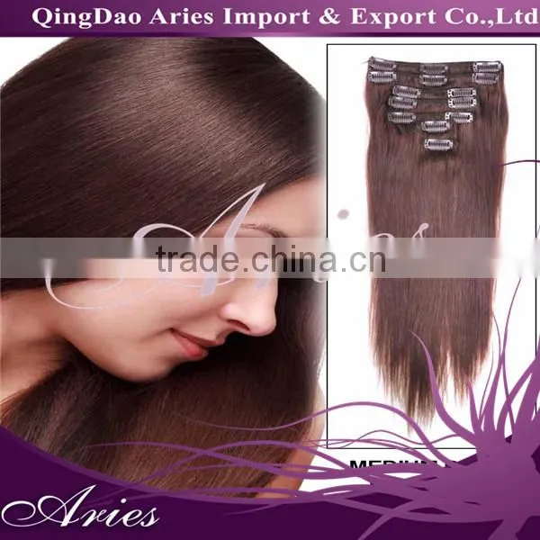 Wholesale 20inch 50cm Clip in Hair Extensions 100% human hair Extension 70gram OEM