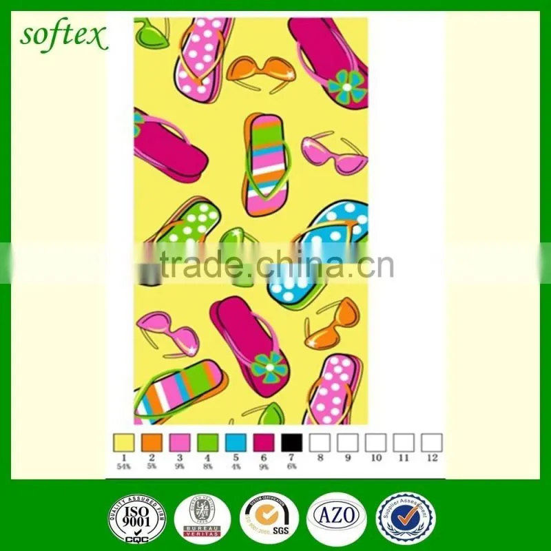 wholesale flip flop design personalized beach towels for kids