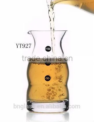 300ML Round clear glass wine decanter with handle