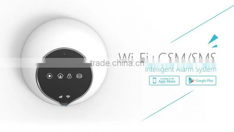 Home security alarm system SOS button on panel support 5 group alarm phone call number wifi gsm alarm