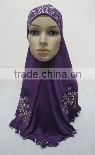 H251 latest muslim hijab with rhinestone and crystals