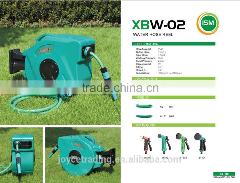Self-retracting garden hose reel