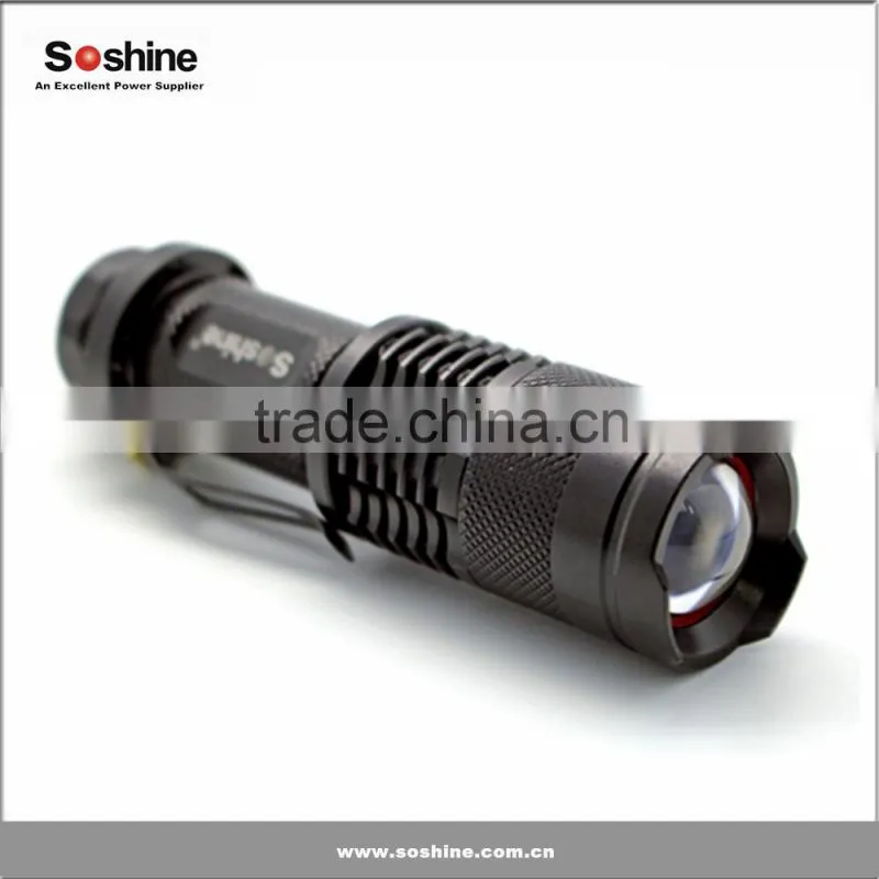 Soshine 300lm Mini Led Flashlight Torch Adjustable Focus Zoom Light Lamp