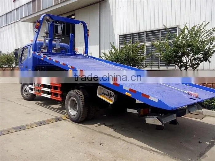 blue color 4*2 Forland flatbed tow truck for sale