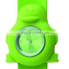 Slap Band Watch with Quartz Movement, Alloy Case and Silione Bands Material