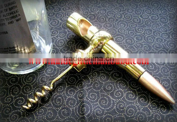 2016 new design stainless steel 50 caliber bullet bottle opener