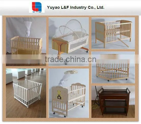 L&F 2 in 1 white or brown wood fixed side baby cot