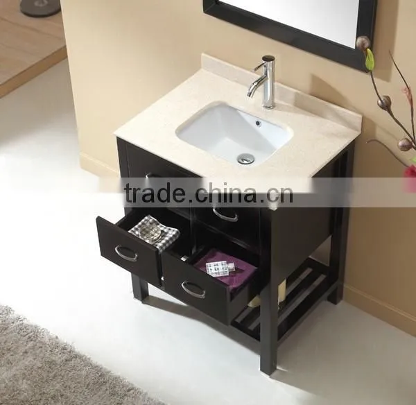Modern Classic Design Bathroom Furniture Single basin Cabinet Oak wood Wash Basin Vanity No.3201A