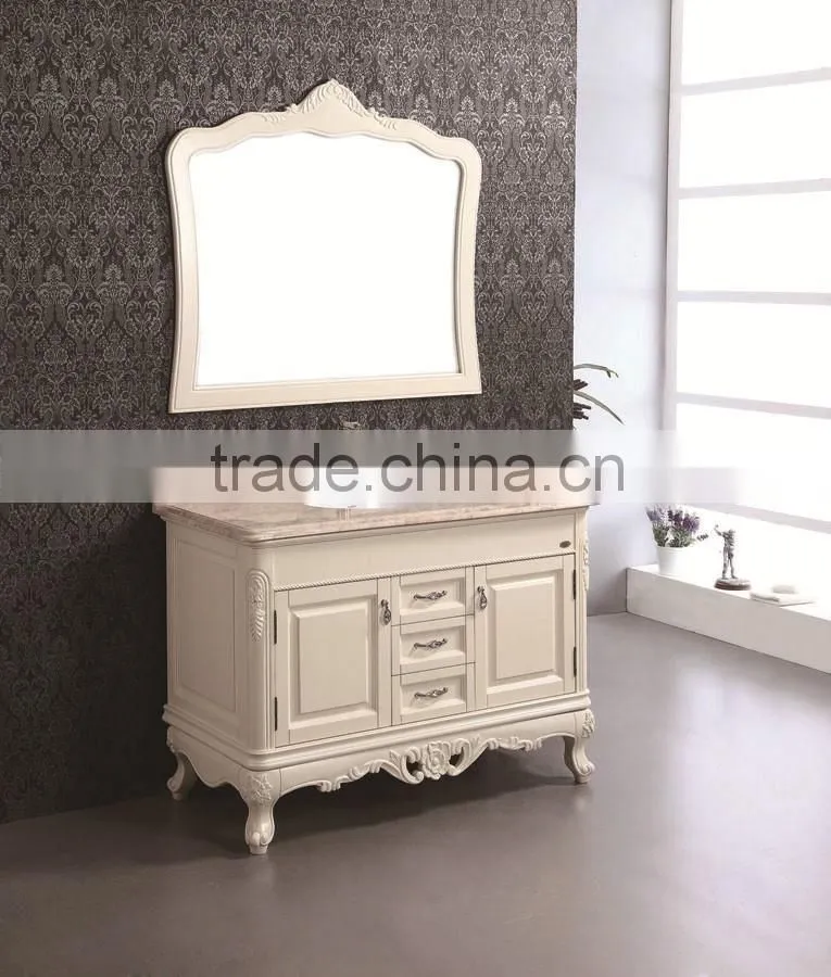 Single Basin Solid Wood Bathroom Cabinet Oak Hand wash basin with cabinet No.3089