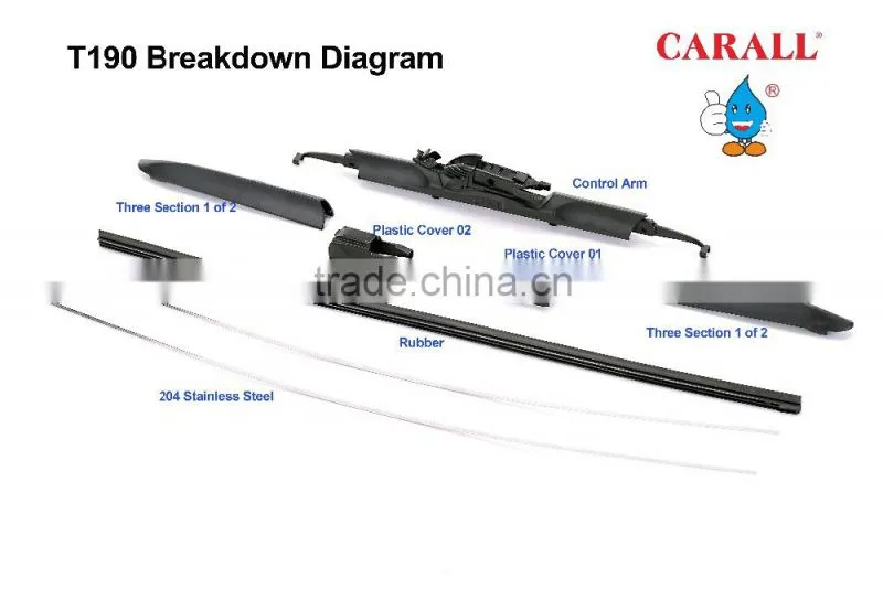 Automobiles & Motorcycles Front Windscreen Hybrid Windshield Wiper Fitting for Different Wiper Arms
