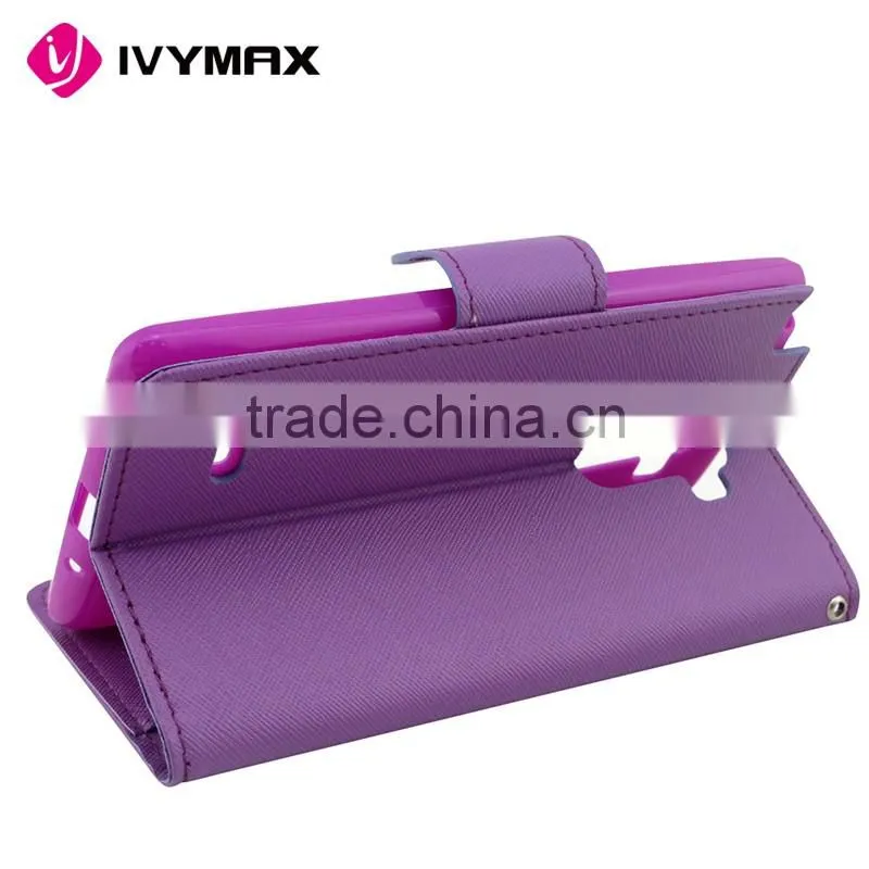China Guangzhou Wholesale PU Leather Flip Folio Book Style Card Slots Kickstand Wallet Phone Case for LG G Stylo/ LS770/H634