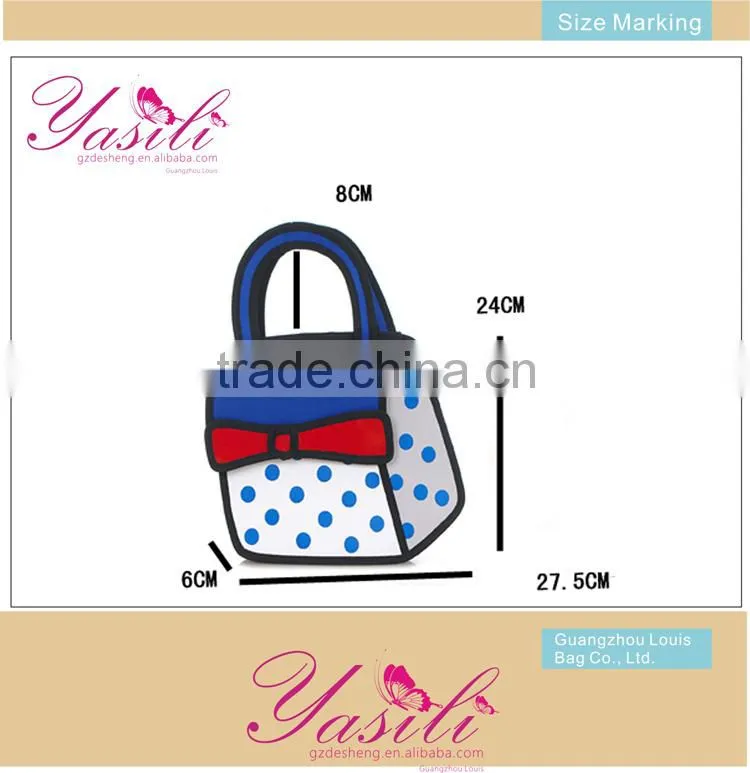 2014 magical vintage England style 3D party bags,2d 3d cartoon canvas satchel backpack bag,3d school bags
