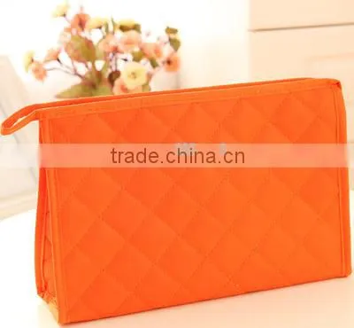 Good Quality Quilted Microfiber and Satin Fashion Travel Cosmetic Bag