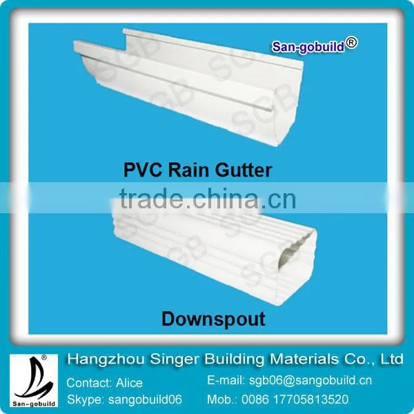Kenya Hot Sale square type various color PVC rain gutter system for roof drainage system
