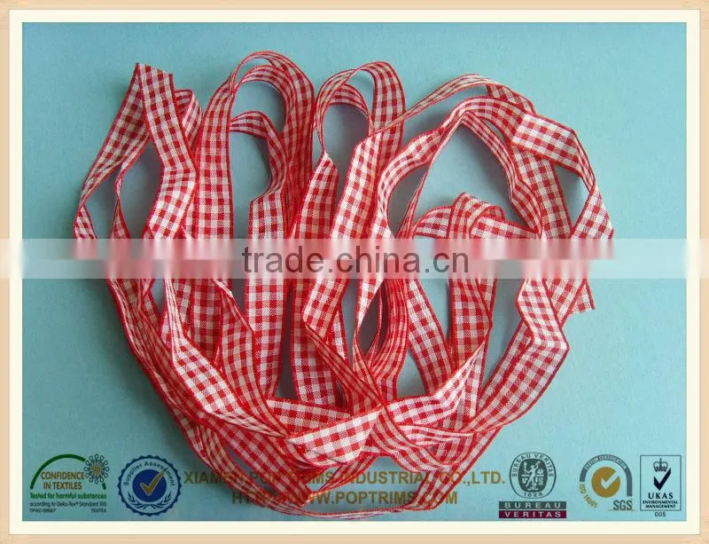 2014 fashionable plaid ribbon in stock colour