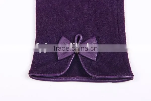 ZF5189 Newest styles red color touch screen soft wool gloves for ladies