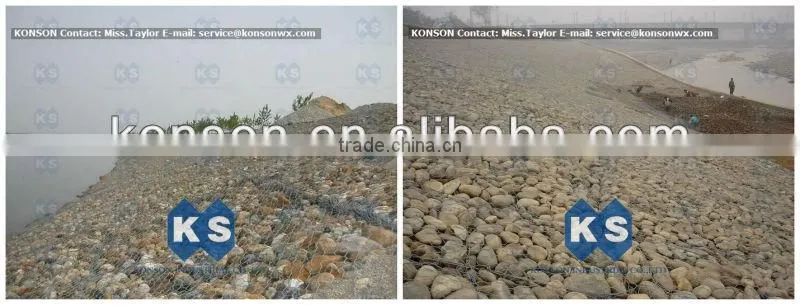 Hexagonal Gabion Mesh For Seaside Protection (KONSON ISO 9001)