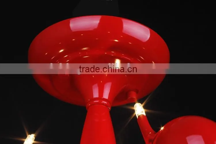Modern Cast Iron Chandelier Decoration Light Art Red Swan Chandelier for Restaurant
